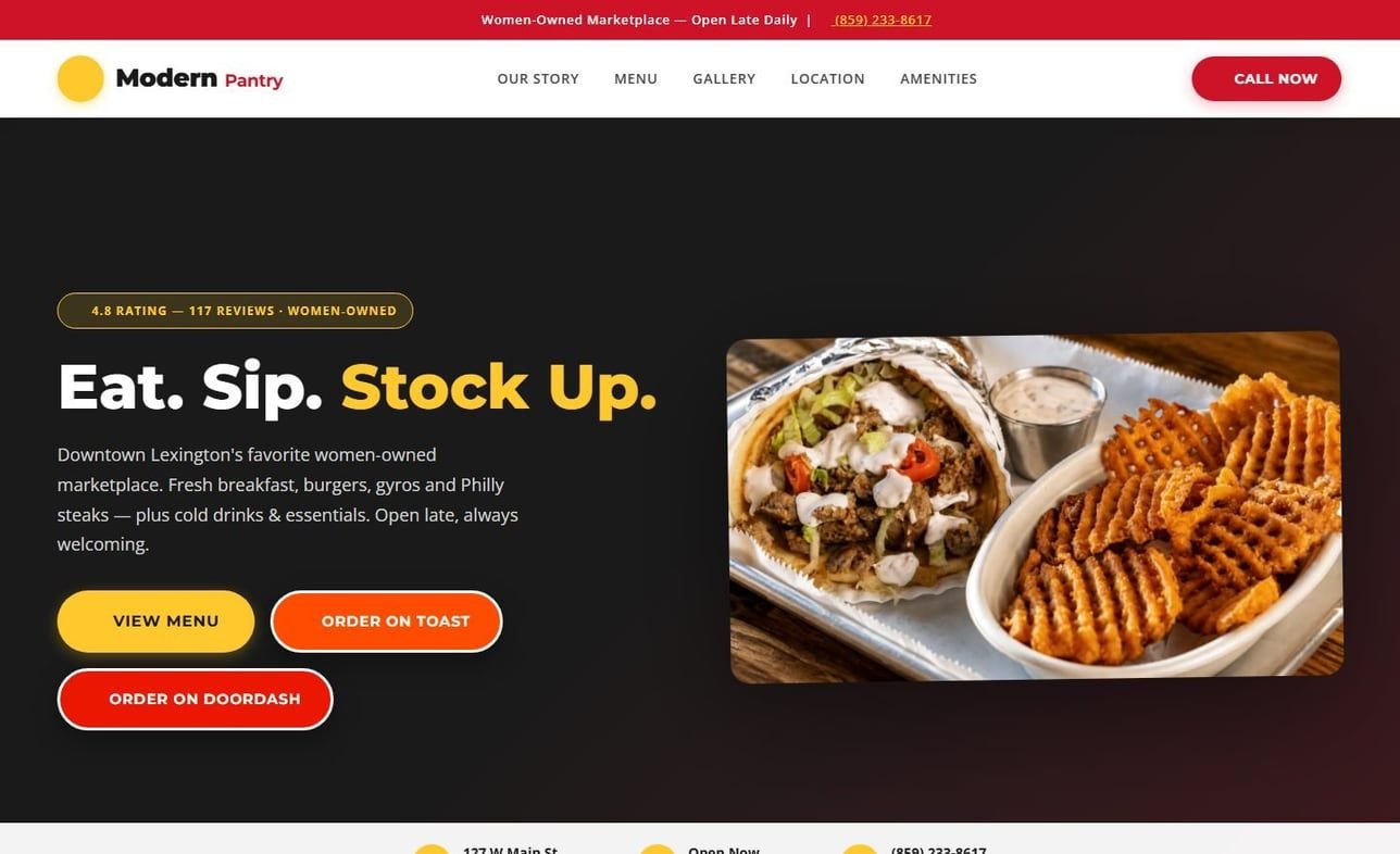 Modern Pantry website preview